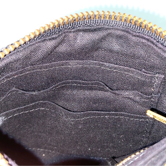 PrimeCut Women's Black Polka Dot Cowhide Mini Clutch Pouch Wallet - Picture 10 of 10